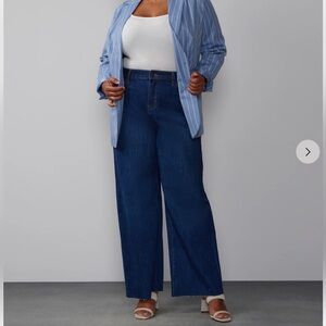 New York & Co Plus Essential High Rise Wide Leg Jeans